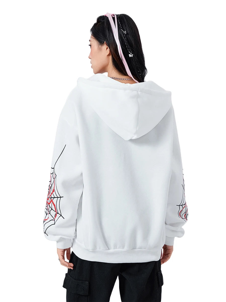 Spider Web Zipper Hoodie