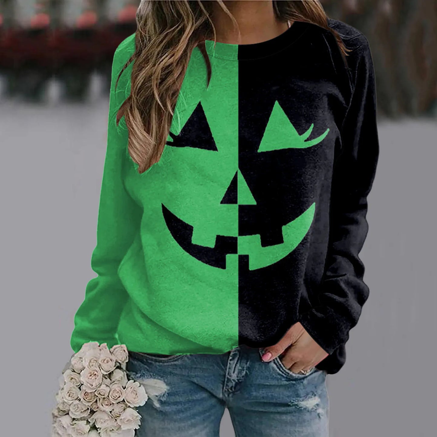 Jack o Lantern Sweatshirt Women's