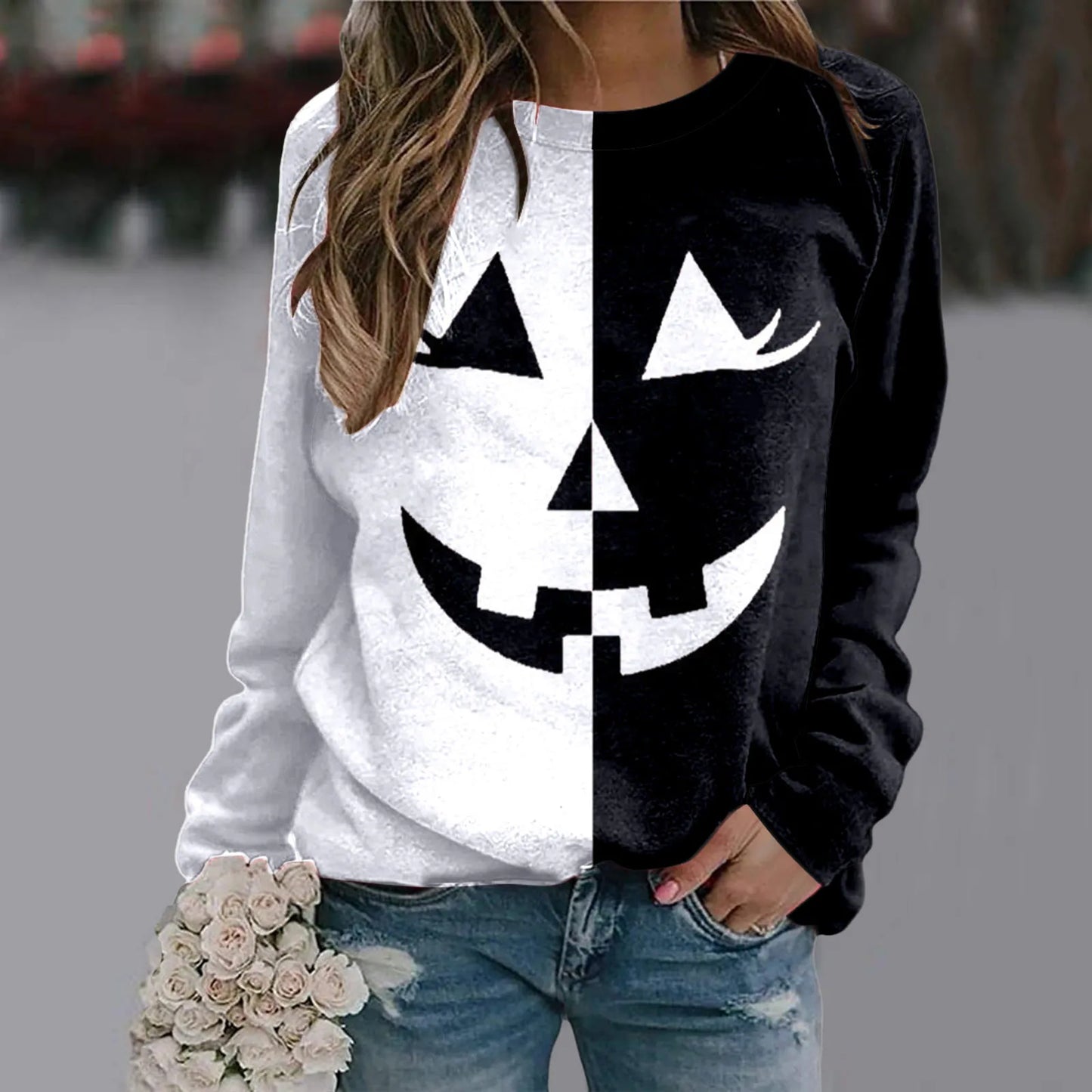 Jack o Lantern Sweatshirt Women's