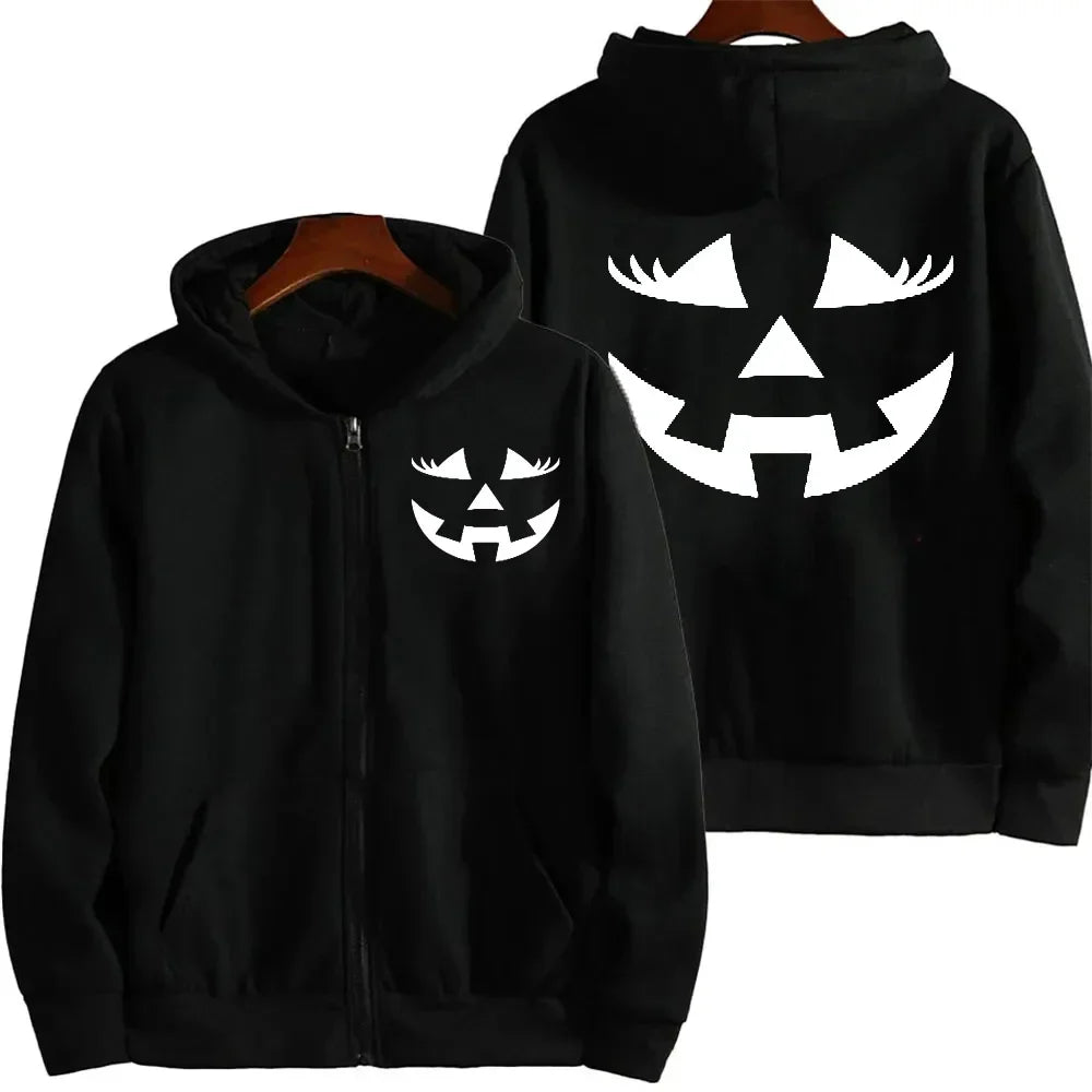 Pumpkin Head Zip Up Hoodie