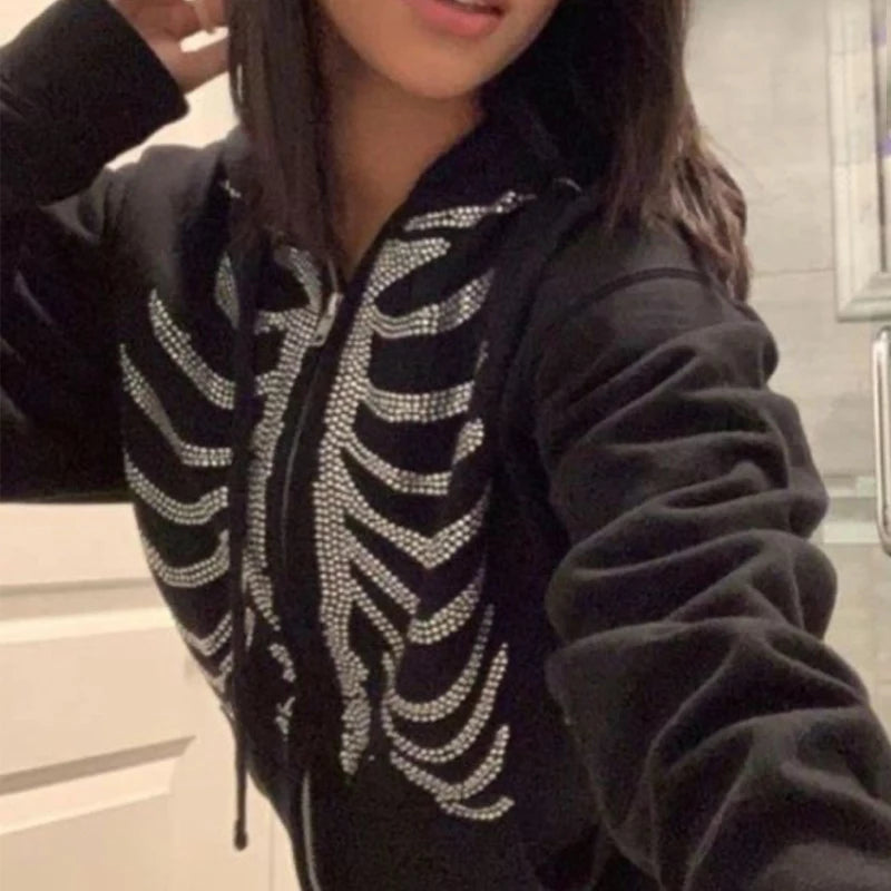 Skeleton Zip Up Hoodie