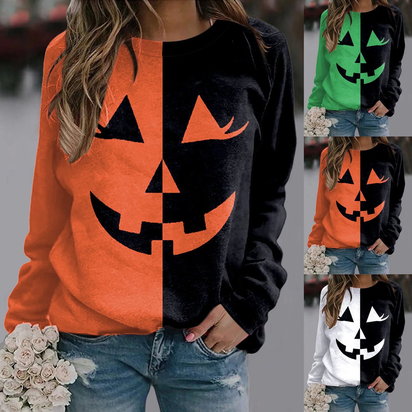Jack o Lantern Sweatshirt Women's