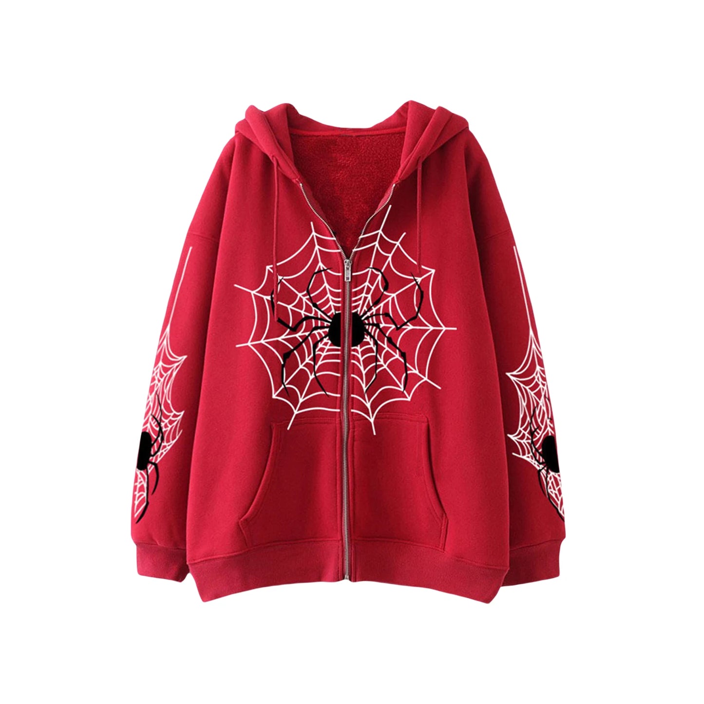 Spider Web Zipper Hoodie
