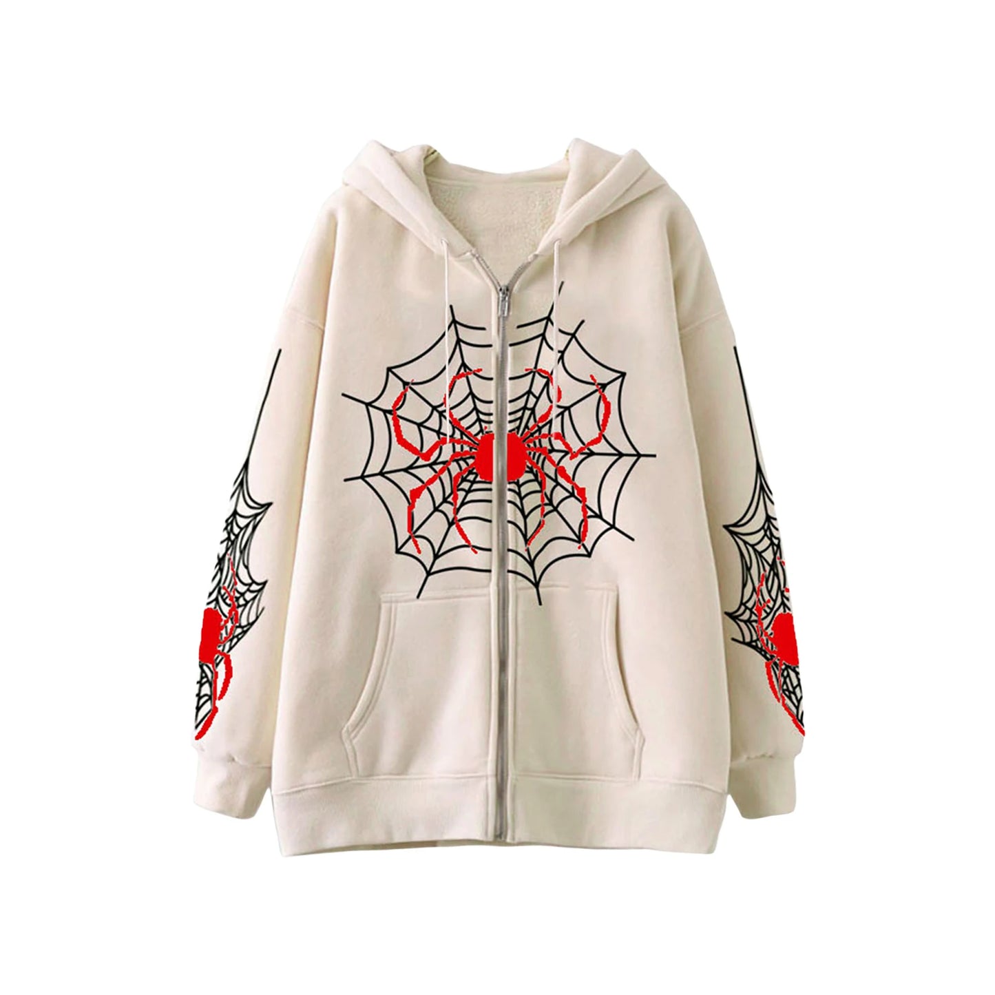 Spider Web Zipper Hoodie