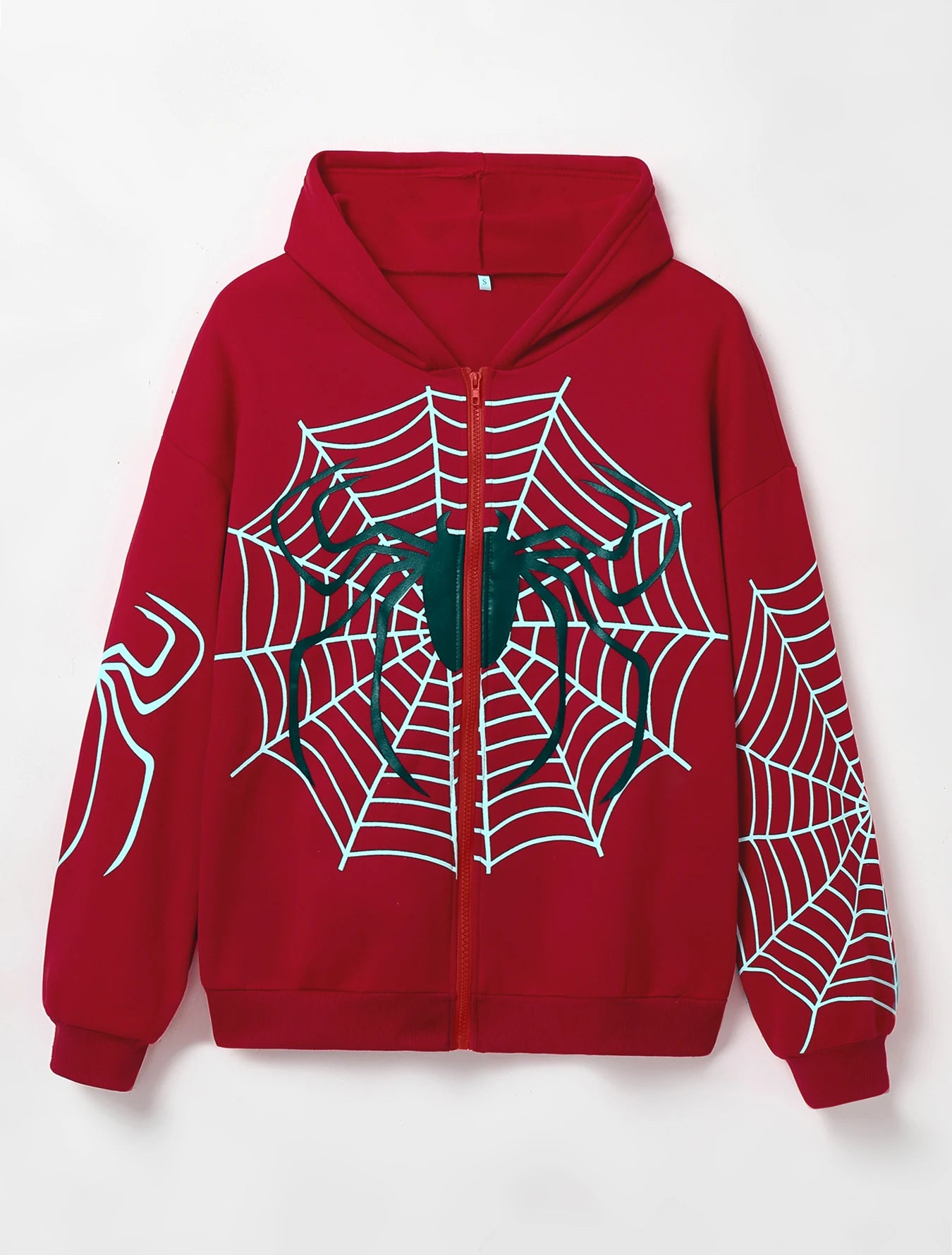 Red Spider Web Zip Up