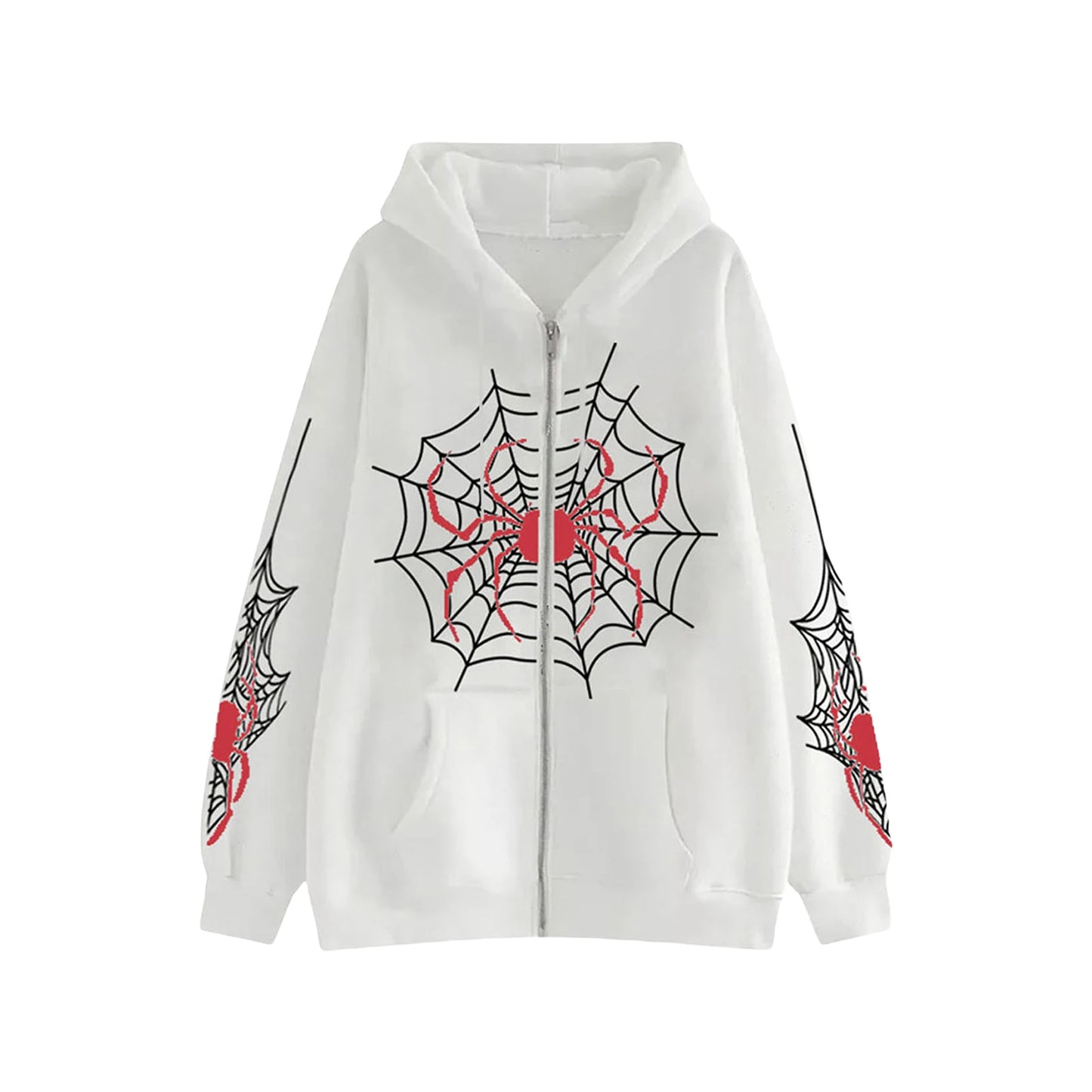 Spider Web Zipper Hoodie