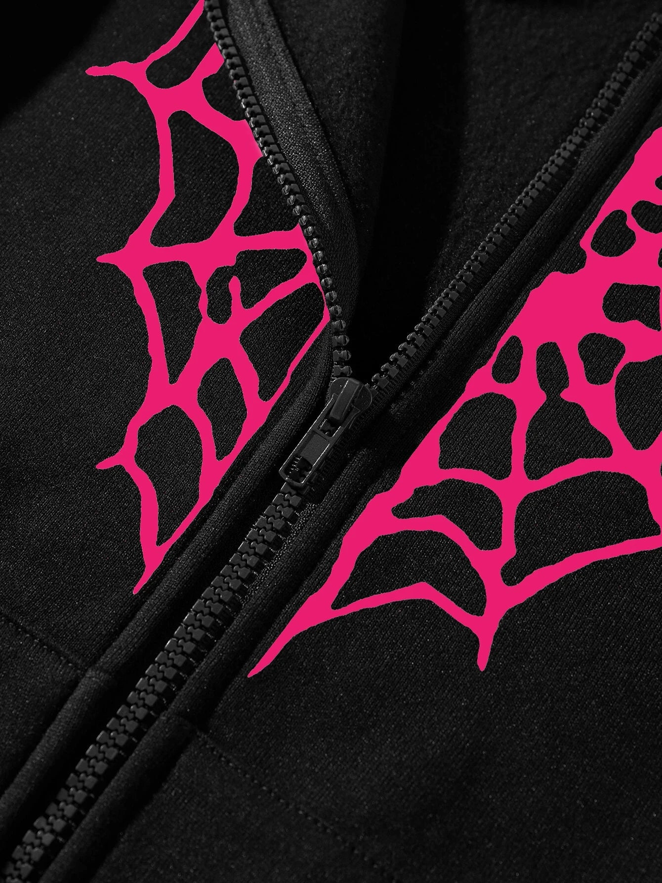 Spider Web Zip Up Hoodie
