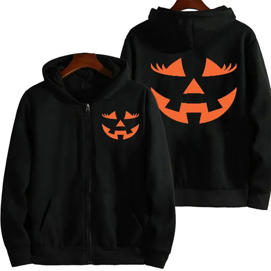 Pumpkin Head Zip Up Hoodie